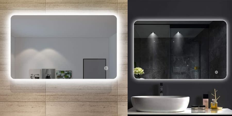 Espejos de baño con iluminación perimetral lateral
