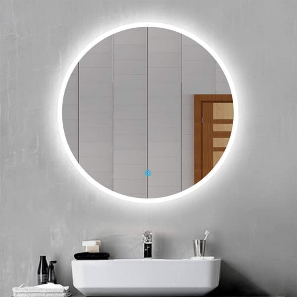 Espejo redondo de baño con luz led retroiluminado Aica sanitarios